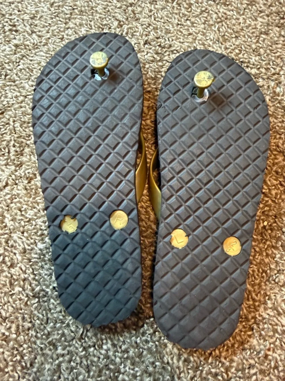 Michael Kors Kids Gold Logo Flip Flops - Gold/Gray